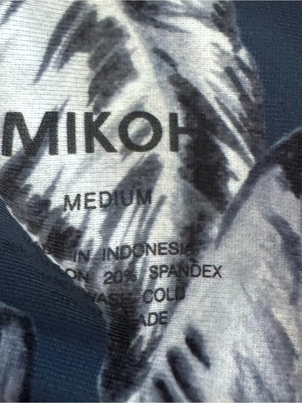 Mikoh Navy and White Leaf-Print Bikini Set